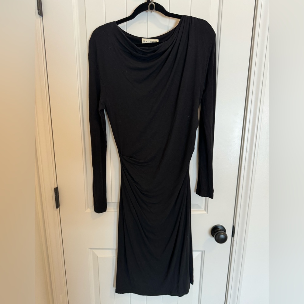 MM LaFleur Black Annabel Dress with ruching